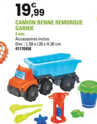 Camion benne remorque garnie