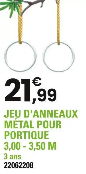 Jeu d'anneaux métal pour portique