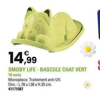 SMOBY LIFE Bascule chat vert