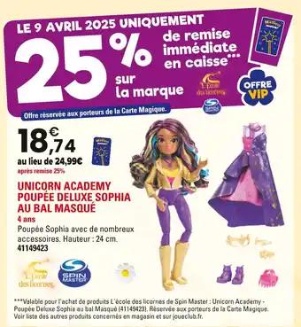 Spin Master Unicorn Academy Poupée Deluxe Sophia au Bal Masqué
