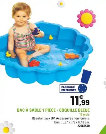 Bac à sable 1 pièce - Coquille bleue