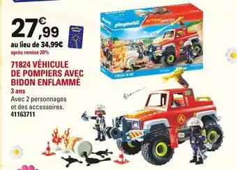 71824 véhicule de pompiers avec bidon enflammé