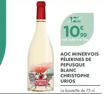 AOC Minervois Pèlerines de Pepusque Blanc Christophe Urios
