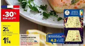 CARREFOUR EXTRA Terrines 2 x 60 g