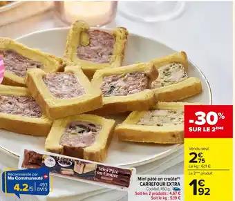 CARREFOUR EXTRA Mini pâté en croûte 450 g