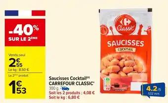 CARREFOUR CLASSIC' Saucisses Cocktail 300 g