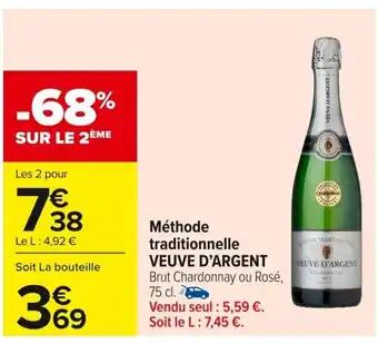 VEUVE D'ARGENT Méthode traditionnelle 75 cl