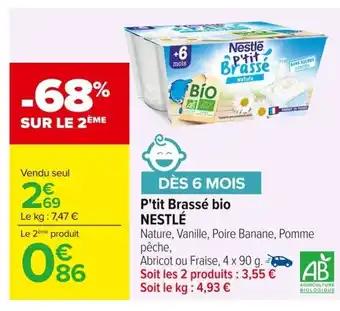 NESTLÉ P'tit Brassé bio 4 x 90 g