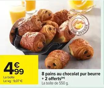 8 pains au chocolat pur beurre + 2 offerts 550 g