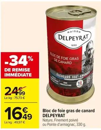DELPEYRAT Bloc de foie gras de canard 330 g