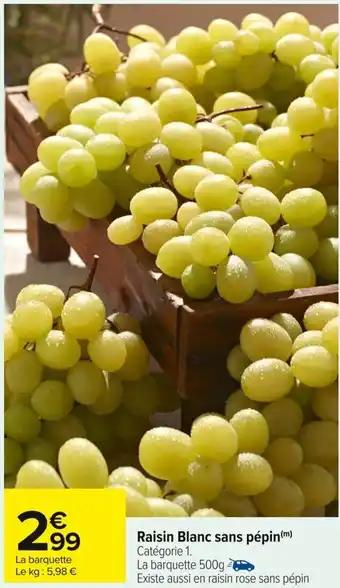 Promotion Exclusives de 1
Raisin blanc : Découvrez l'Offre incontournable