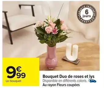 Bouquet Duo de roses et lys