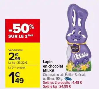 MILKA Lapin en chocolat 90 g