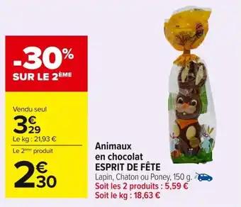 ESPRIT DE FÊTE Animaux en chocolat 150 g