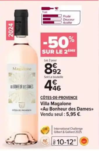 Cotes de provence Villa magalone Au Bonheur des Dames