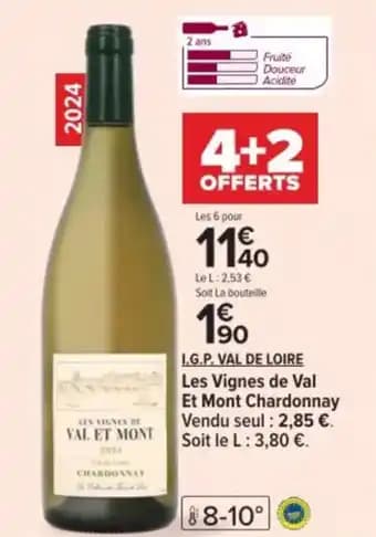 I.G.P. VAL DE LOIRE Les Vignes de Val Et Mont Chardonnay