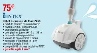 INTEX Robot aspirateur de fond zx50