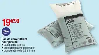 GRÉ Sac de verre filtrant pour piscine