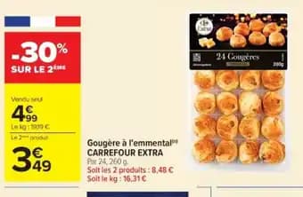 CARREFOUR EXTRA Par Gougère à l'emmental 260 g