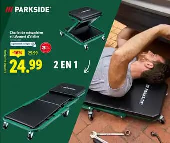 PARKSIDE Chariot de mécanicien et tabouret d'atelier