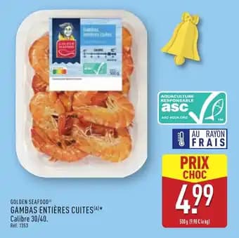 GOLDEN SEAFOOD® Gambas entières cuites 500 g