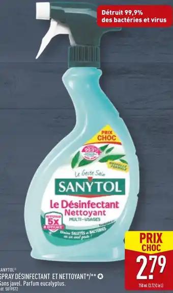 SANYTOL Spray désinfectant et nettoyant