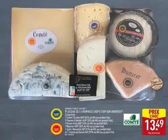 GOURMET FINEST CUISINE Plateau de 6 fromages AOP et IGP sur ardoise