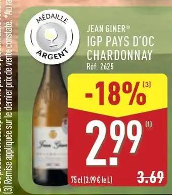 JEAN GINNER Igp pays d'oc chardonnay
