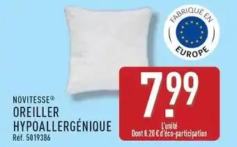 NOVITESSE Oreiller hypoallergénique