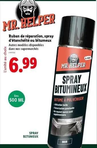 MR. HELPER Ruban de réparation, spray d'étanchéité ou bitumeux