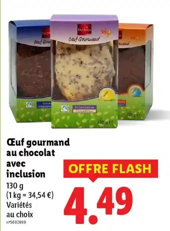 FAVORINA Œuf gourmand au chocolat avec inclusion 130 g