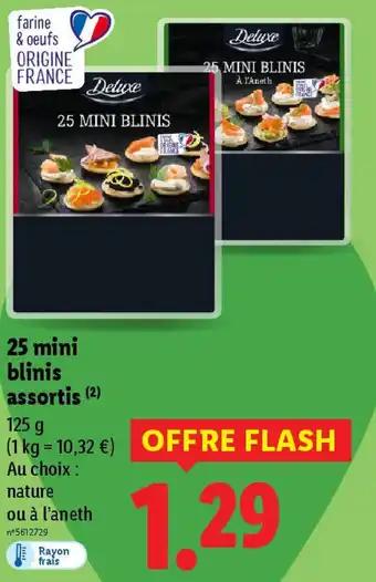 DELUXE 25 mini blinis assortis 125 g