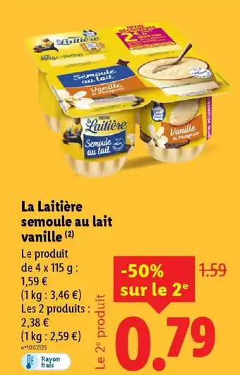 La Laitière semoule au lait vanille 4 x 115 g