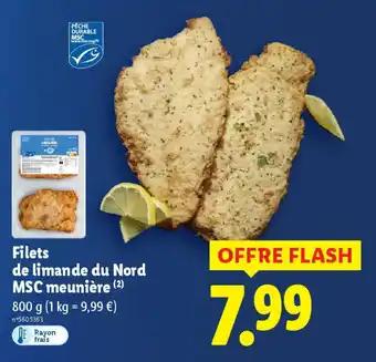 Filets de limande du Nord MSC meunière 800 g