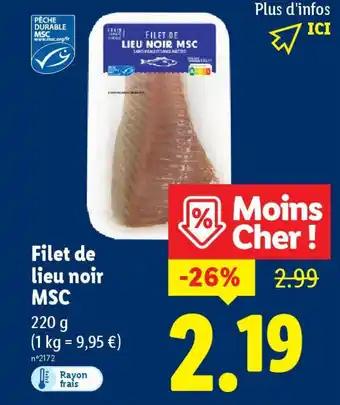 Filet de lieu noir MSC 220 g