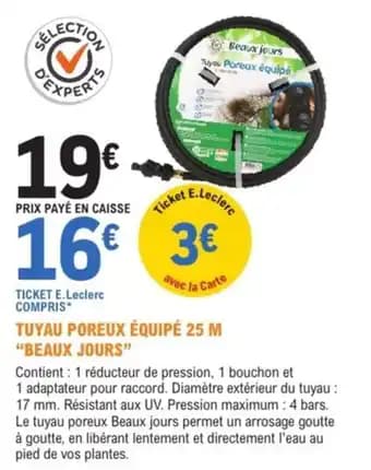 Promotion Exclusives de 3
Tuyau poreux : Découvrez l'Offre incontournable
