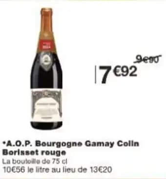 A.O.P. Bourgogne Gamay Colin Borisset rouge 75 cl