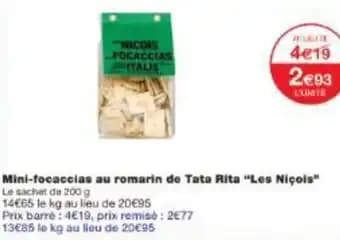 LES NICOLAS Mini-focaccias au romarin de Tata Rita 200 g