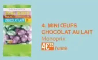 Mini ceufs chocolat au lait monoprix