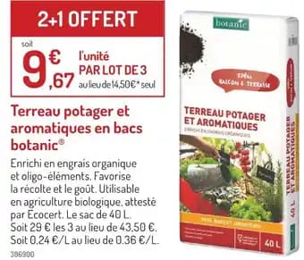 botanic Terreau potager et aromatiques en bacs