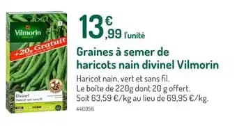 Vilmorin Graines à semer de haricots nain divinel