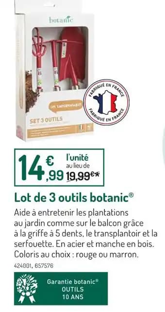 botanic Lot de 3 outils botanic