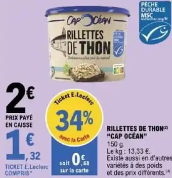 "CAP OCÉAN” Rillettes de thon 150 g