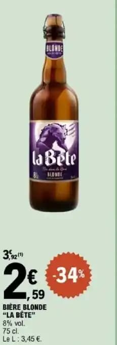 "LA BÊTE" Bière blonde 75 cl