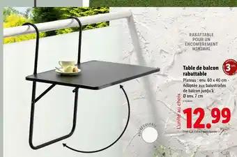 Promotion Exclusives de 11
Table de balcon : Découvrez l'Offre incontournable