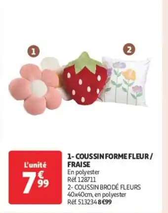 Coussin forme fleur/ fraise