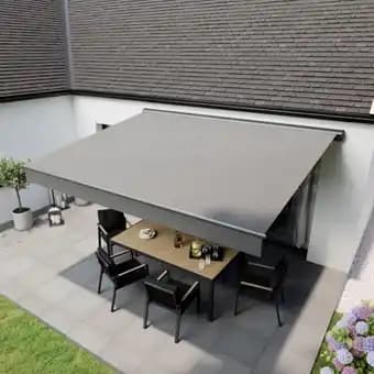 Store banne motorise semi coffre 3,95 x 3 m