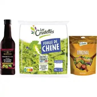 LES CRUDETTES SUR TOUTES LES FEUILLES DE CHÊNE, LES SAUCES ET TOUS LES CROÛTONS