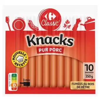 CARREFOUR CLASSIC' Knacks pur porc