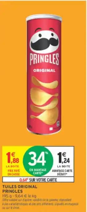 Tuiles original pringles 195 g